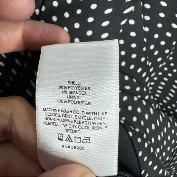 Express Black/White Polka Dots Y2K Baby doll top Tulip mini dress Women's size L - Picture 9 of 10